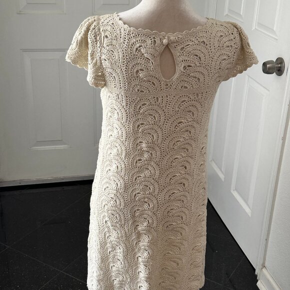 INC INTERNATIONAL CONCEPTS Women’s Ivory/Gold Embroidered Sheath Dress Sz L - Picture 10 of 15